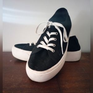 Women's Black Platform Sz 10 Sneakers 90s